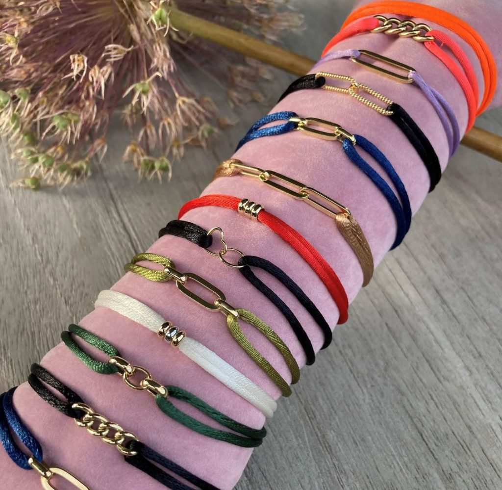 Bracelet en or 14 carats en soie oj exclusive