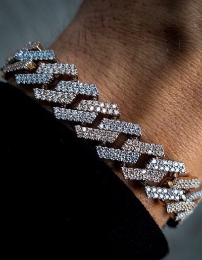 14k gold cuban bracelet baguette diamonds22