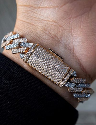 14k gold cuban bracelet diamonds oj exc