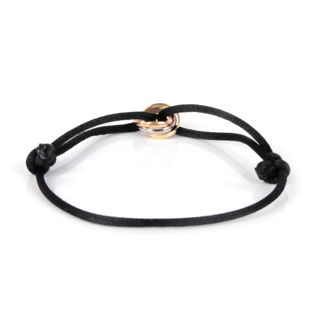 18k gold trinity bracelet silk