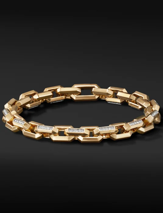 Bracelet à maillons en or 18 carats et diamants