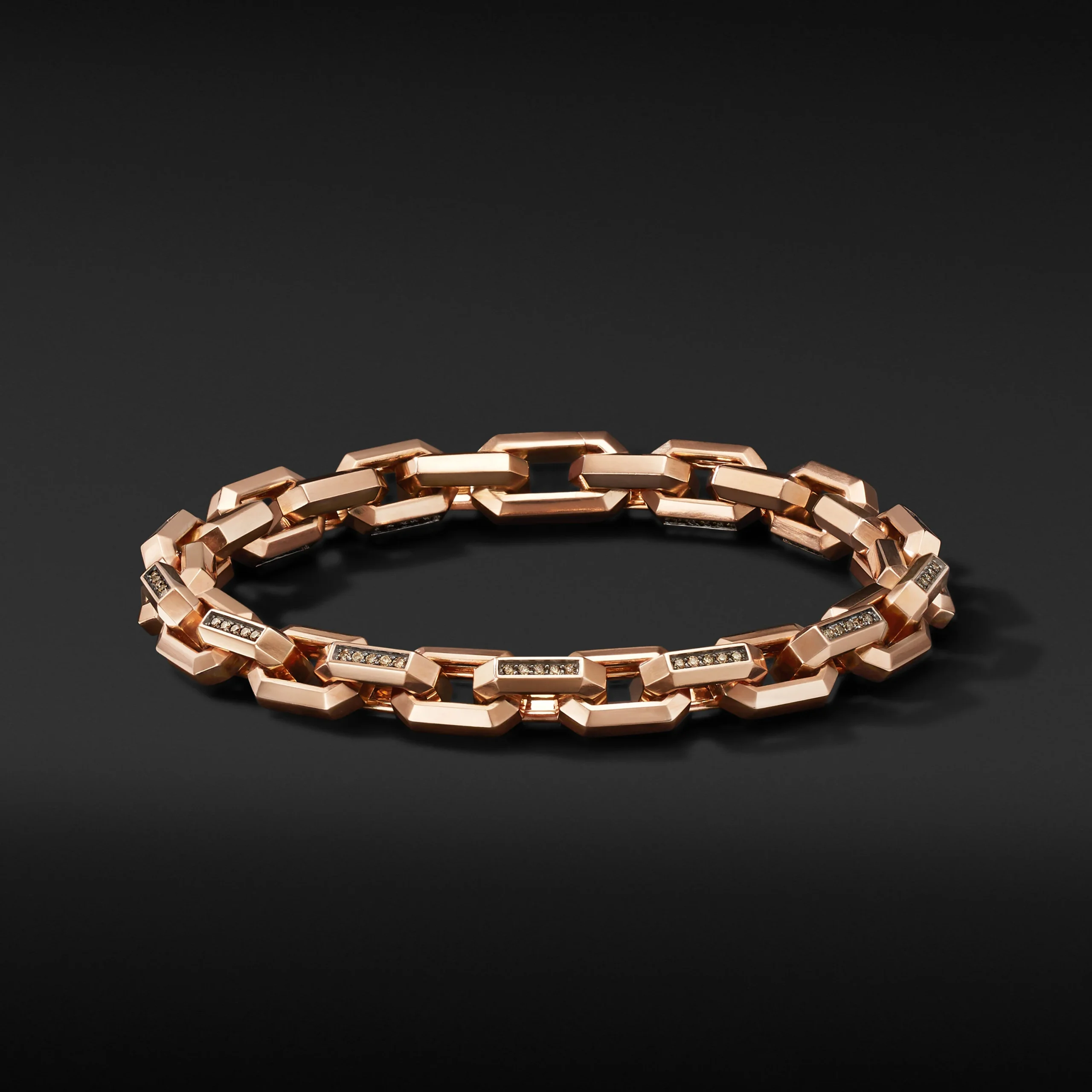Retro Link Bracelet in 18k Rose & Yellow Gold - Filigree Jewelers