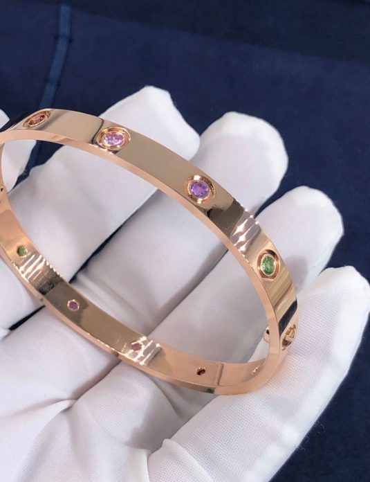 Bracelet d&#39;amour arc-en-ciel en or 18 carats