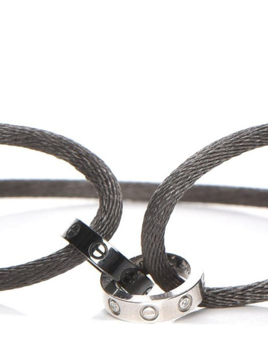 Bracelet Love en or blanc 18 carats et soie