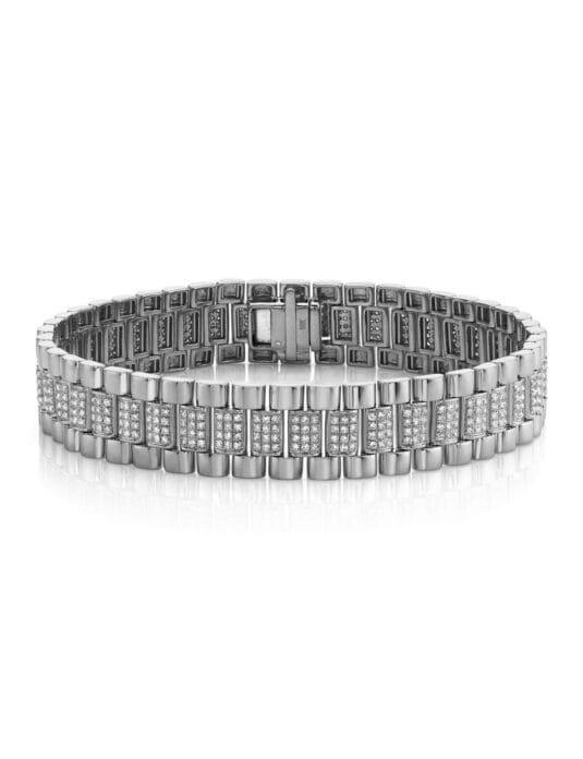 Bracelet Rolex en or blanc 18 carats et diamants