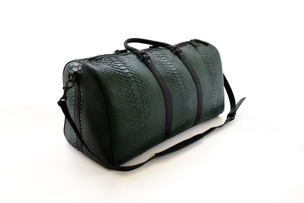 Green python duffle bag oj exclusive