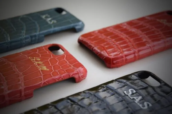 Monogram personalised crocodile case iphone 7 8 oj exclusive