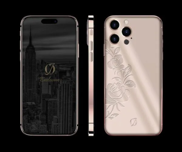 24K ROSE GOLD IPHONE 14 PRO MAX flower
