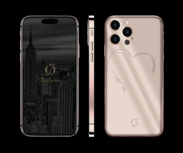 24K ROSE GOLD IPHONE 14 PRO MAX heartjpg