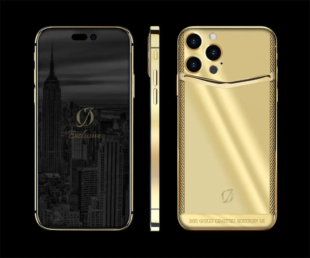 custom iphone 14 pro 24k gold vantage