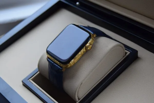24k gold apple watch 6 crocodile strap