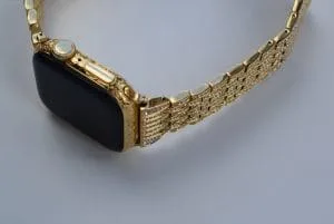 Luxury Apple Watch 22 24k zinariya apple agogon 7 swarovski madauri 2