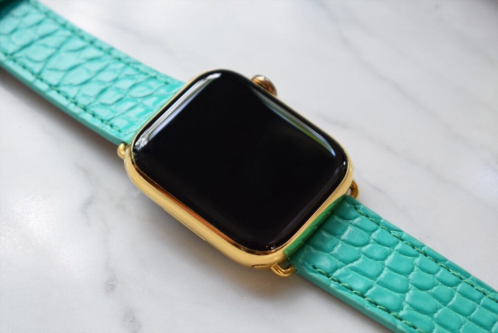 24k gold apple watch 8 crocodile strap tiffany 1