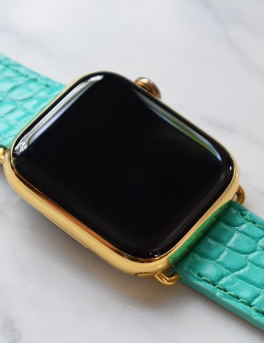 24k gold apple watch 8 crocodile strap tiffany 1
