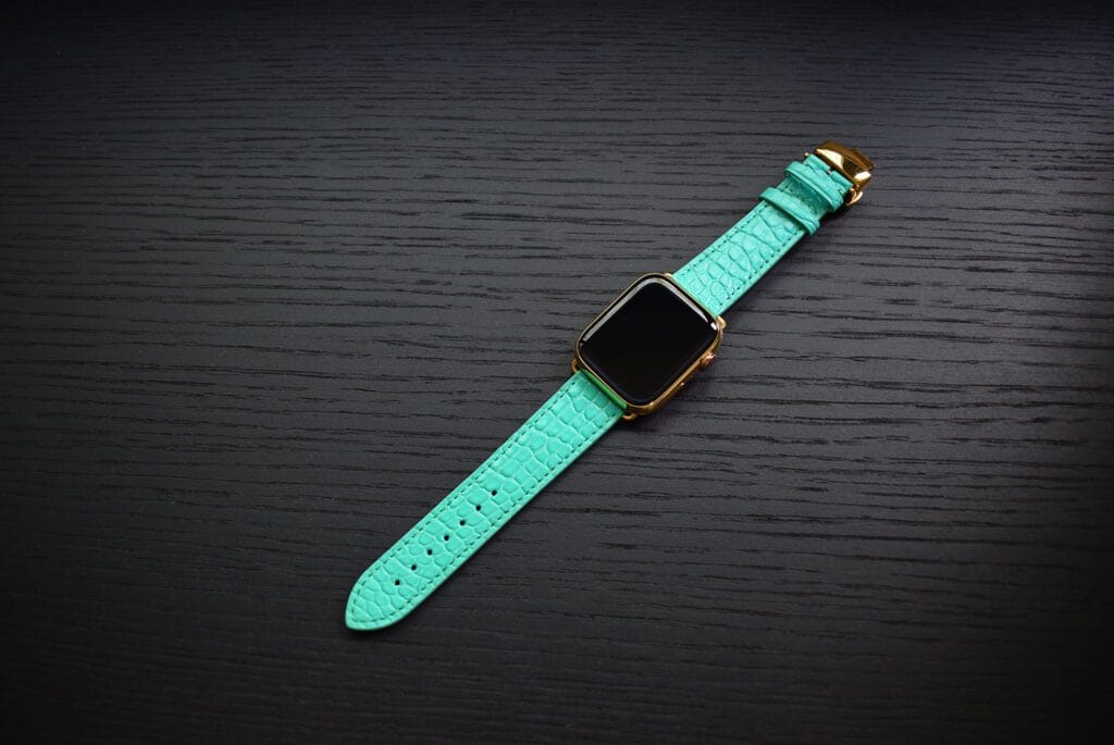 24k gold apple watch 8 crocodile strap tiffany 2