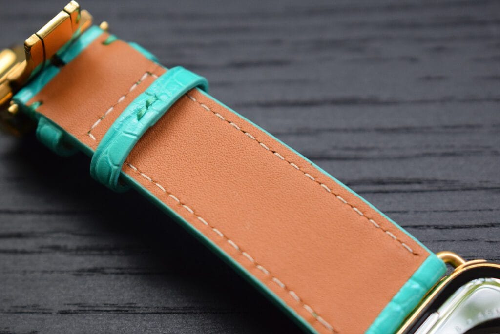 24k gold apple watch 8 crocodile strap tiffany strap bottom