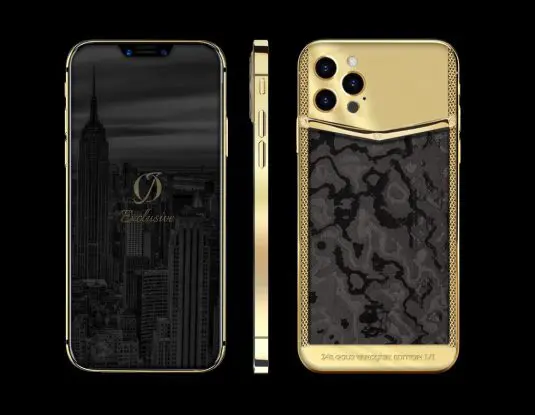 24k gold iphone 12 pro carbon camo vanquish