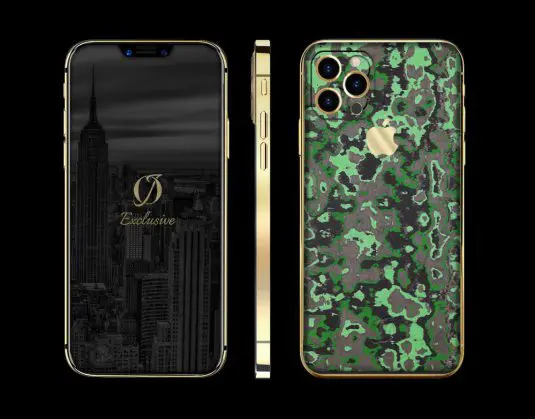 24k gold iphone 12 pro carbon green