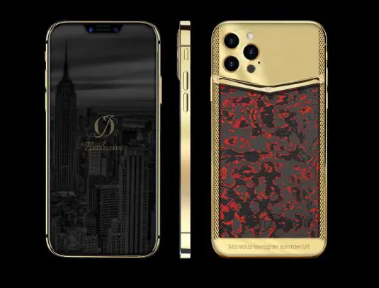 24k gold iphone 12 pro carbon red vanquish