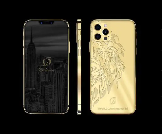 24k gold iphone 12 pro lion