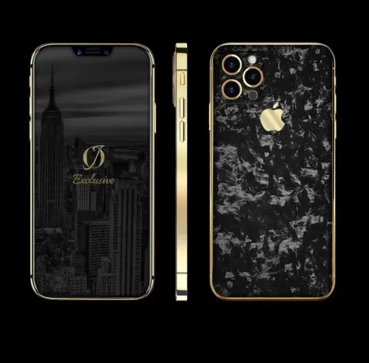 24k gold iphone 12 pro marble carbon