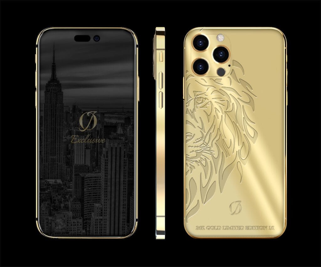 iPhone 14 Pro Edición León en oro de 24 quilates