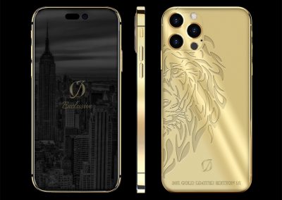 custom iphone 14 pro 24k gold engraving lion