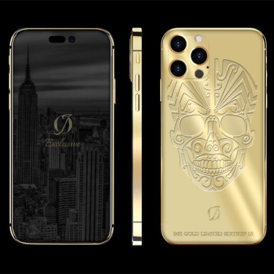 24k gold iphone 14 pro max skull