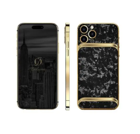 24k gold iphone 15 pro max infinity forged carbon full