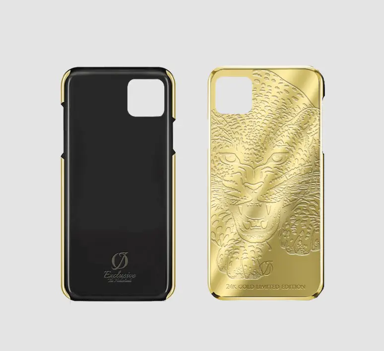Crocodile Embossed Leather Case for iPhone 14 Pro and 14 Pro Max by Golden Concept Black / 14 Pro