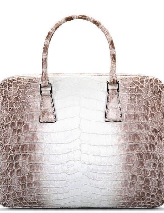 White himalayan crocodile briefcase