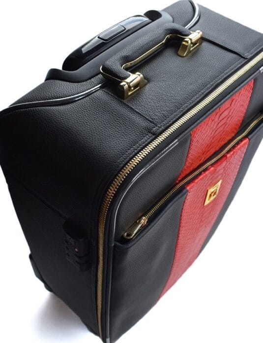 BLACK LEATHER PYTHON CUSTOM SUITCASE