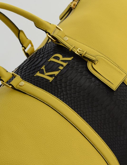 Bespoke-yellow-togo-leather-duffle-bag