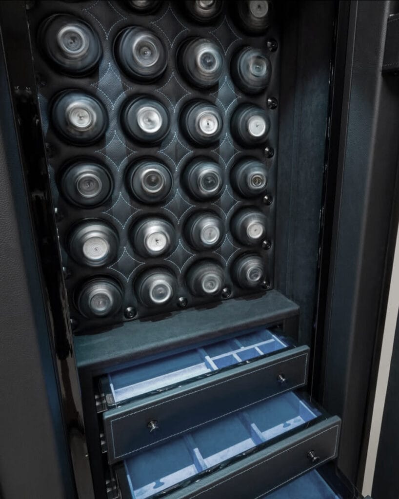 Black Leather Luxury Safe Interior