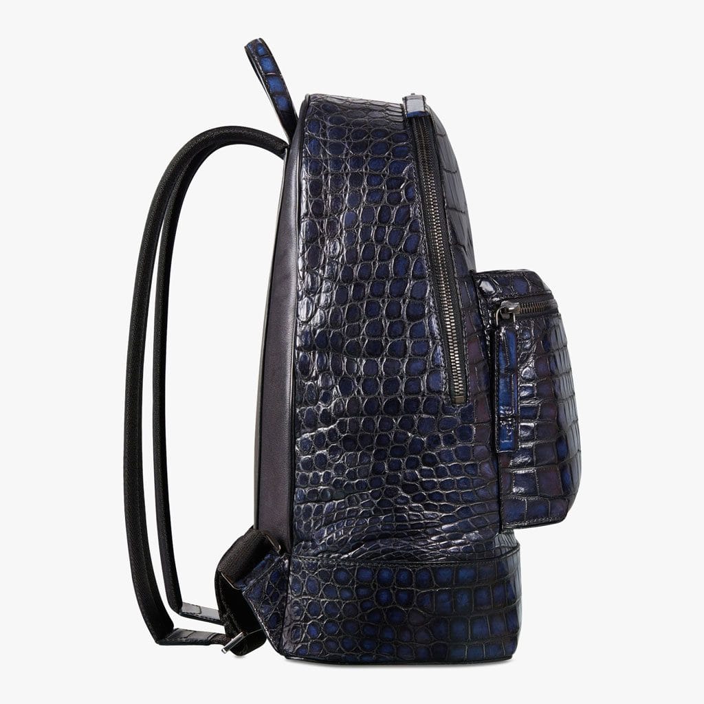Blauer Rucksack aus Alligatorleder4