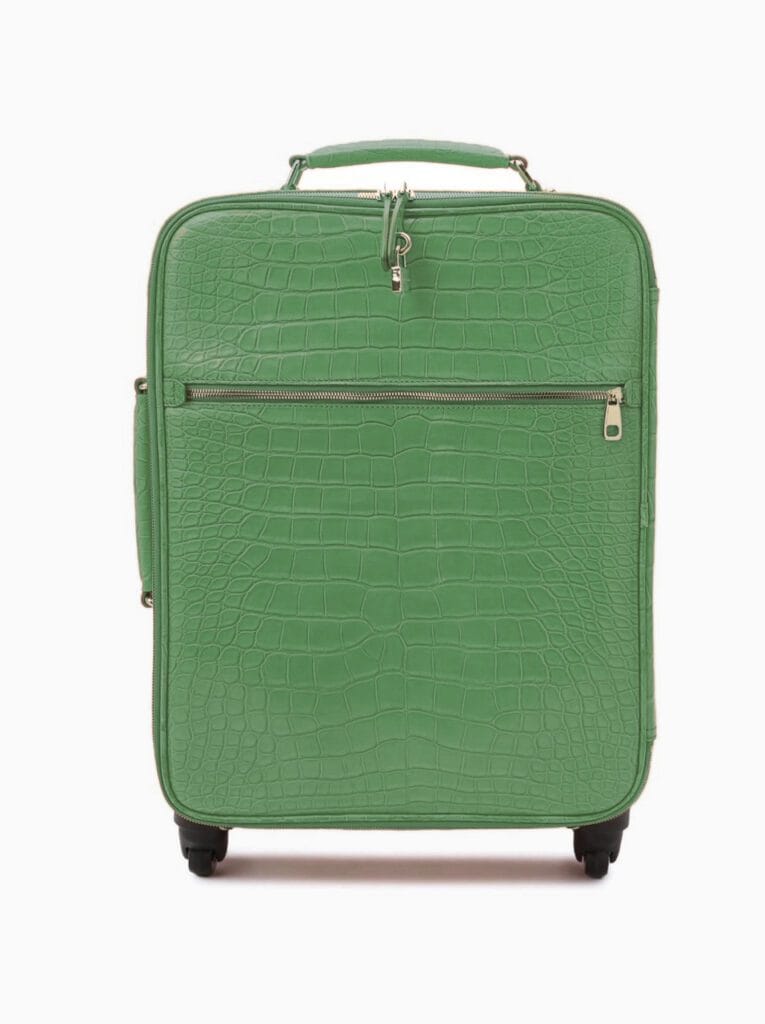GREEN CROCODILE LUGGAGE FRONT