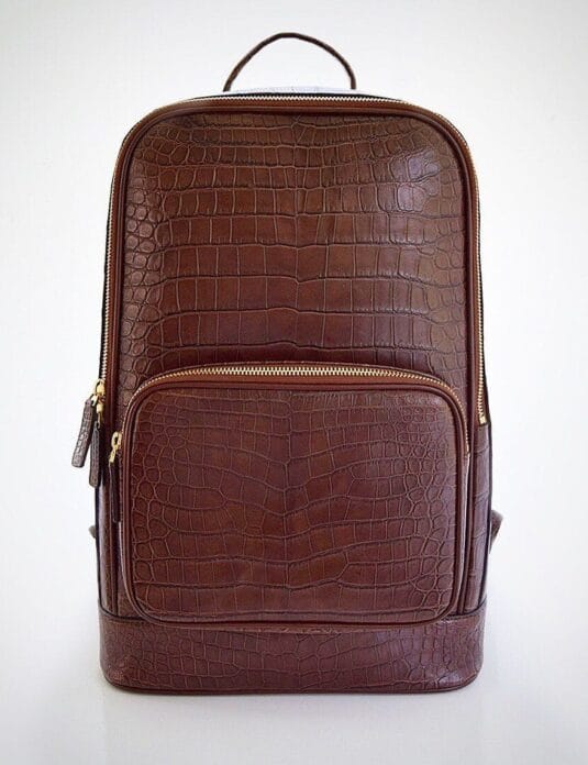 Brown crocodile backpack