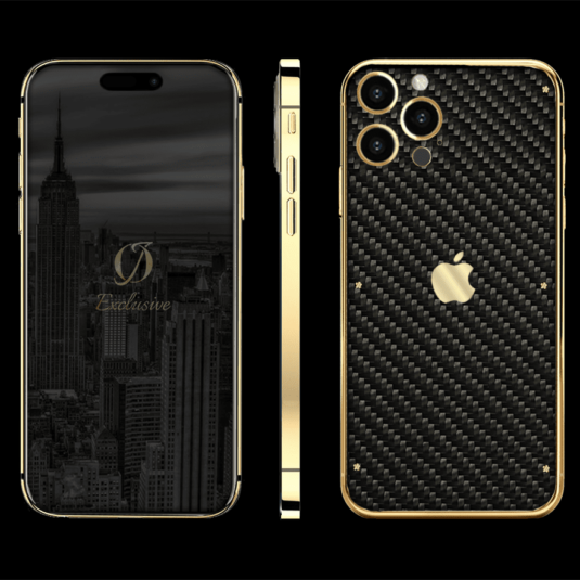 24k Gold Iphone 14 pro max carbon