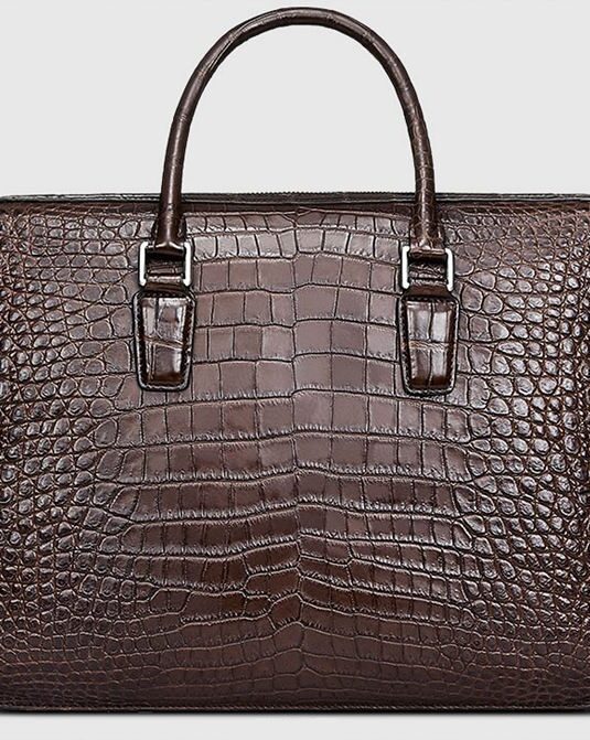 Luxury brown crocodile Business Briefcase for Men1 1