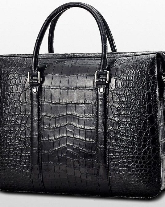 Luxury black Alligator Business Briefcase for Men2