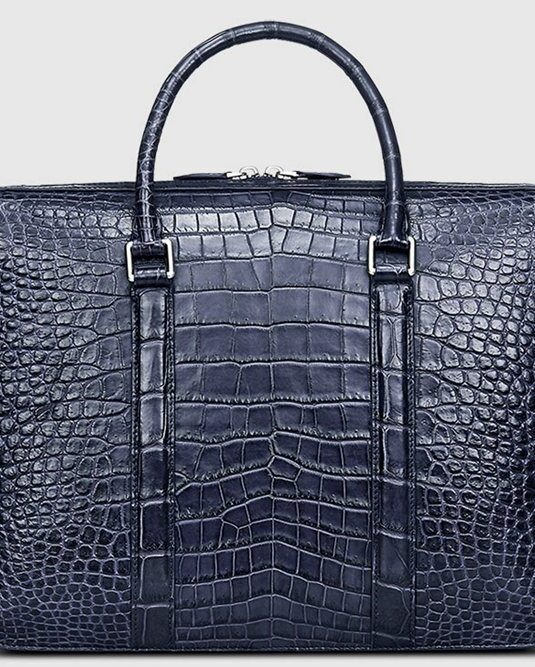 Luxury blue crocodile Business Briefcase for Men1 1
