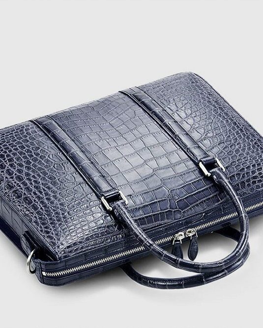 Luxury blue Alligator Business Briefcase for Men3 1