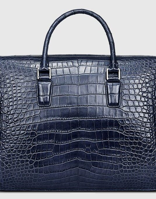 Luxury blue crocodile Business Briefcase for Men6