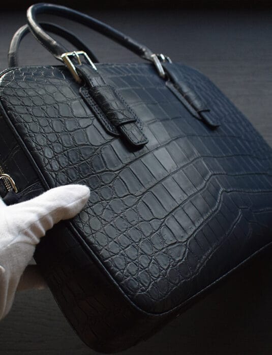 blue crocodile briefcase stefano ricci