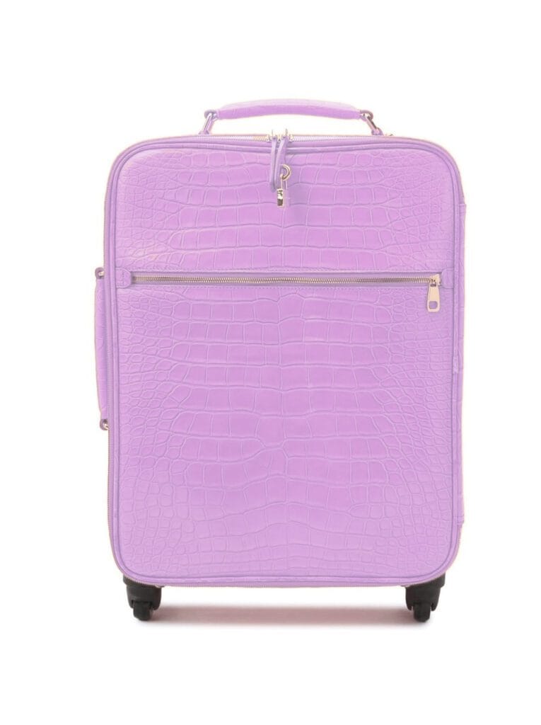 PINK CROCODILE LUGGAGE FRONT