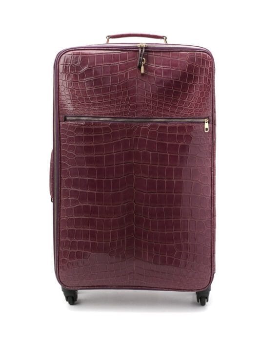 PURPLE CROCODILE LUXURY LUGGAGE FRONT