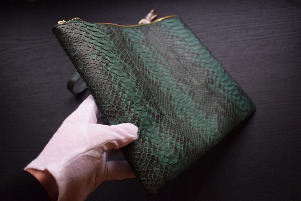 Green Python Pouch