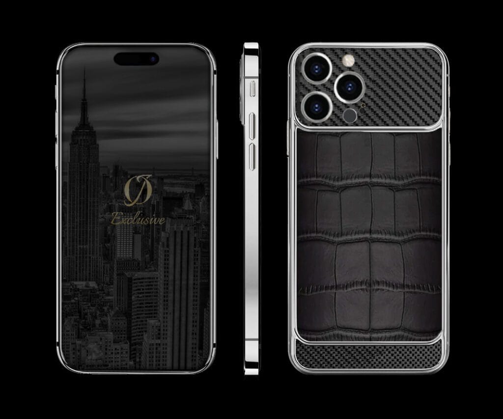 IPHONE 14 PRO MAX PLATA COCODRILO CARBONO