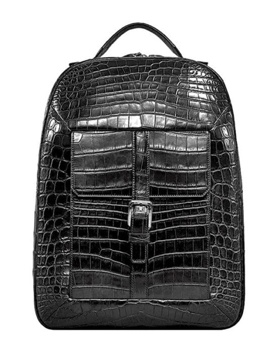 Unisex crocodile Leather Backpack Stylish Alligator Travel Bag1