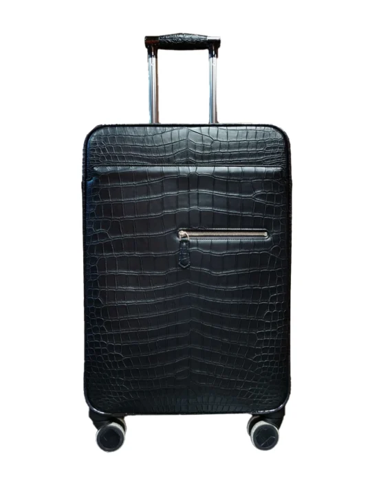 black alligator luggage front